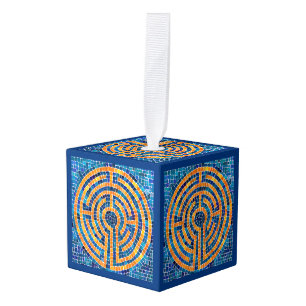 LABYRINTH IV Houten Kubus Ornament