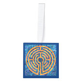 LABYRINTH IV Houten Kubus Ornament (Voorkant)