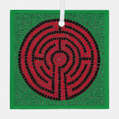 LABYRINTH IX Glazen Vierkant Ornament (Achterkant)