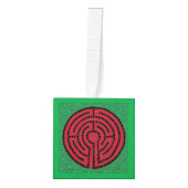 LABYRINTH IX Houten Kubus Ornament (Voorkant)