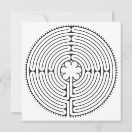 Labyrinth Kathedraal van Chartres Zwart-wit Feestdagenkaart
