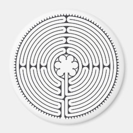 Labyrinth Kathedraal van Chartres Zwart-wit Magneet
