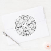 Labyrinth Kathedraal van Chartres Zwart-wit Ronde Sticker (Envelop)