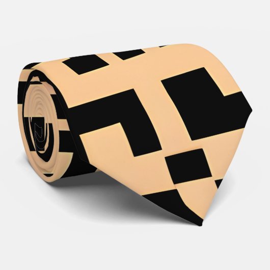 Labyrinth logrus monochromatische beige patroon stropdas (Opgerold)