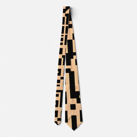 Labyrinth logrus monochromatische beige patroon stropdas (Achterkant)