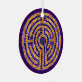 LABYRINTH MOSAIC Metal Circle Ornament (Voorkant Rechts)