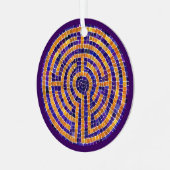 LABYRINTH MOSAIC Metal Circle Ornament (Voorkant links)