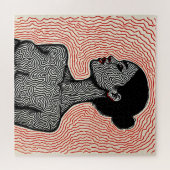 Labyrinth of Her Awakening – A Minimalist Portrait Legpuzzel (Horizontaal)