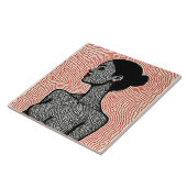 Labyrinth of Her Awakening – A Minimalist Portrait Tegeltje (Zijkant)