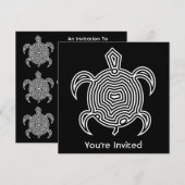 Labyrinth Turtle Invitation Kaart (Voorkant / Achterkant)