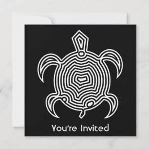 Labyrinth Turtle Invitation Kaart