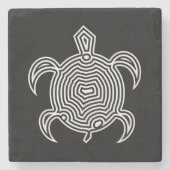 Labyrinth Turtle Stenen Onderzetter (Voorkant)