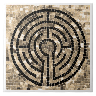 LABYRINTH V 6x6 Keramische tegel - Wit Tegeltje