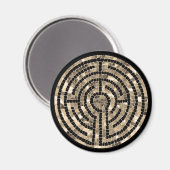 LABYRINTH V ronde magneet - Zwart (Voorkant / Achterkant)