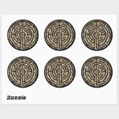 LABYRINTH V Stickers ronds - Noir (Feuille)