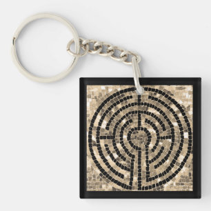 LABYRINTH V Vierkante Acryl Sleutelhanger