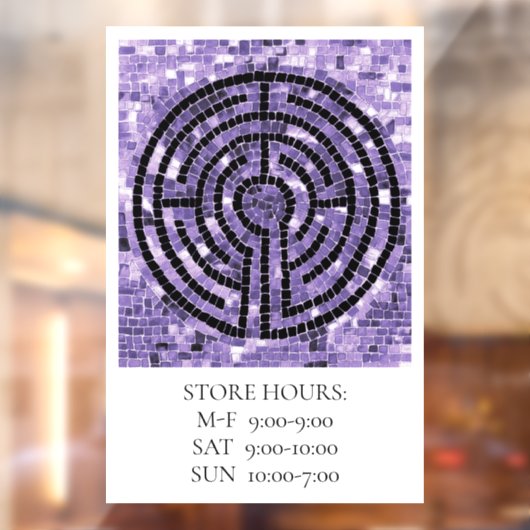 LABYRINTH VI 12x18 Venster Cling +Text Raamsticker (Vel 2)