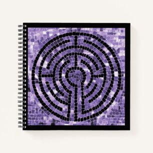 LABYRINTH VI 8.5x8.5 Spiraalschrift - Zwart Notitieboek