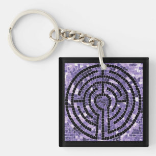 LABYRINTH VI Acryl Vierkante Sleutelhanger