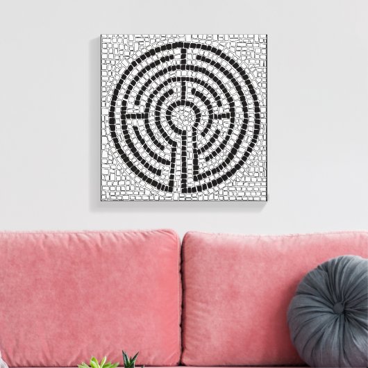 LABYRINTH VII 12x12 Ingewikkeld Canvas (.75" Diep) (Insitu (Woonkamer))