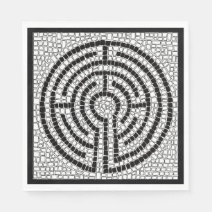 LABYRINTH VII Standaard Lunch Servet - Zwart