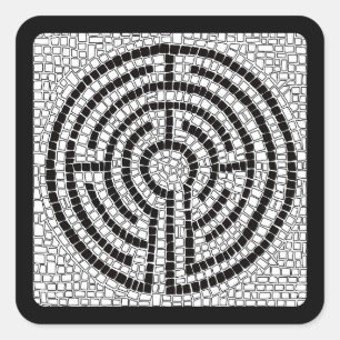 LABYRINTH VII Stickers Carré petit - Noir