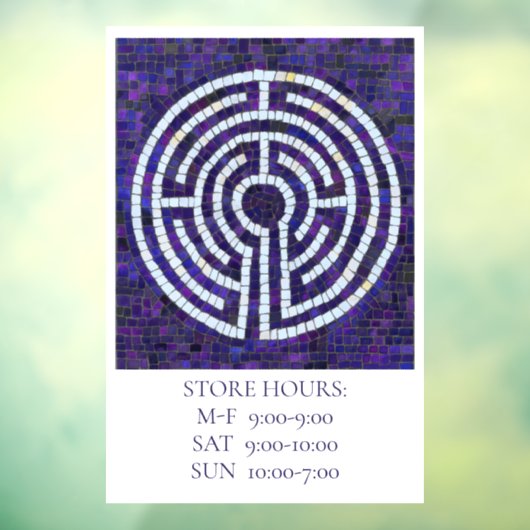 LABYRINTH VIII 12x18 Venster Cling +Text Raamsticker (Vel 3)