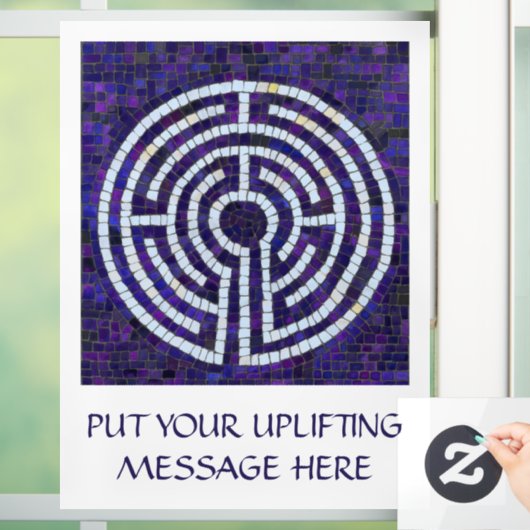 LABYRINTH VIII 8x11 Venster Cling +Text Raamsticker (Huis)