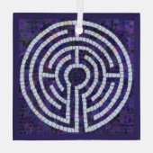 LABYRINTH VIII Glazen Vierkant Ornament (Achterkant)