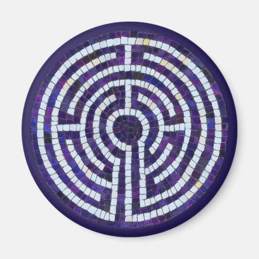 LABYRINTH VIII Magnet rond - Violet (Devant)