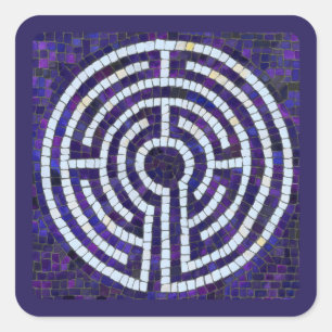 LABYRINTH VIII Stickers petit Carré - Violet