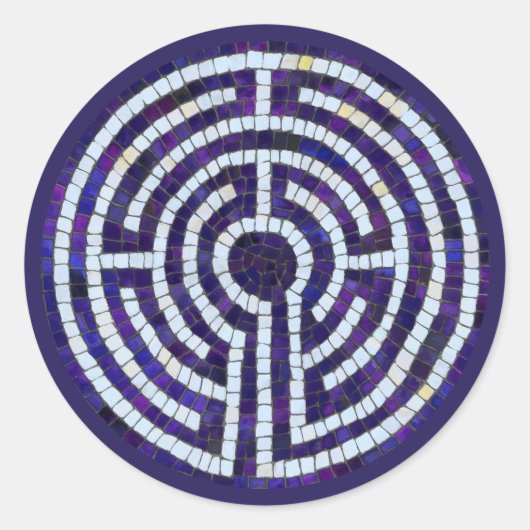 LABYRINTH VIII Stickers ronds - Violet (Devant)