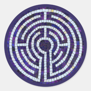 LABYRINTH VIII Stickers ronds - Violet