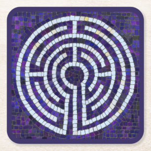 LABYRINTH VIII Vierkante Papieren Onderzetters - V