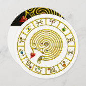 LABYRINTHE ASTRAL CARTE DU ZODIAQUE OR Astrologie (Devant / Derrière)