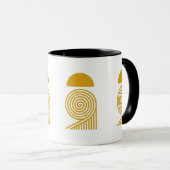 Labyrinthe de Lumière – Mug Soleil et Spirale Doré (Devant droit)