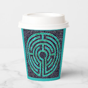 LABYRINTHE III Gobelets en papier - Turquoise