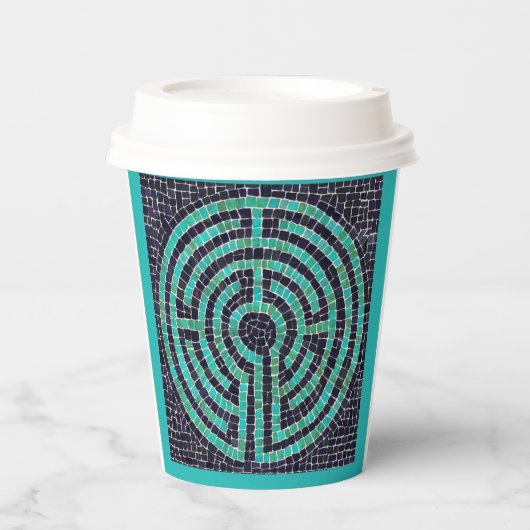 LABYRINTHE III Gobelets en papier - Turquoise (Recto)