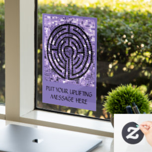 LABYRINTHE VI Autocollant pour fenêtre 8x11 + Text