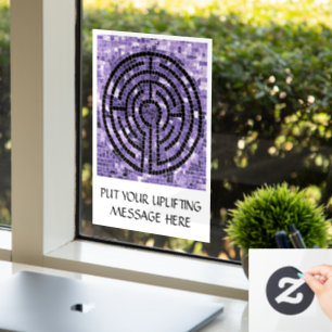 LABYRINTHE VI Autocollant pour fenêtre 8x11 +Texte