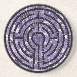 LABYRINTHE VI Dessous de verre en grès - Noir