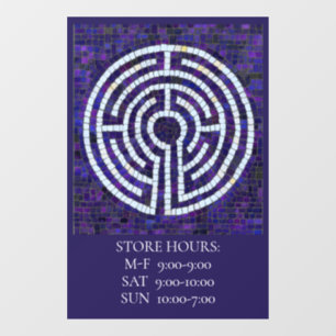 LABYRINTHE VIII Autocollant pour fenêtre 12x18 + T