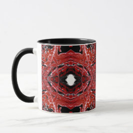 Labyrinthine Abstract Red Black White Fluid Art Mok