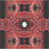 Labyrinthine Abstract Red Black White Fluid Art Sticker (Voorkant)