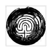 Labyrintsymbool Rubberstempel (Afrduk)