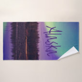 Lac Alaska Northern Lights Mountains (Serviette de bain)