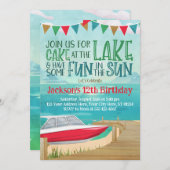 Lac Anniversaire Invitation Vitesse Bateau Lac Pêc (Devant / Derrière)