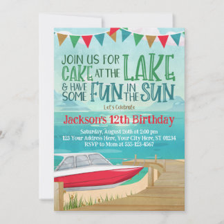 Lac Anniversaire Invitation Vitesse Bateau Lac Pêc