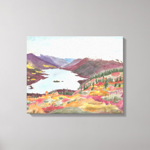 Lac Arctique en automne : toile aquarelle standard