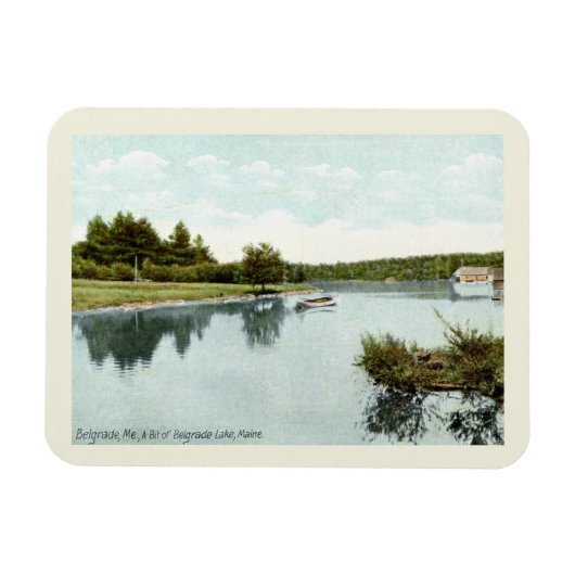 Lac Belgrade, Maine 1910 Magnet de style Vintage (Horizontal)
